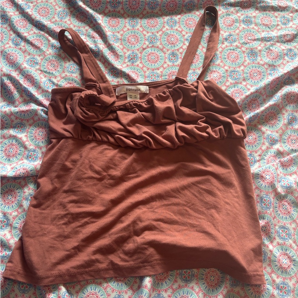 Revamped Ruffled Brown Camisole